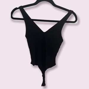 Garage Black Ribbed Bodysuit